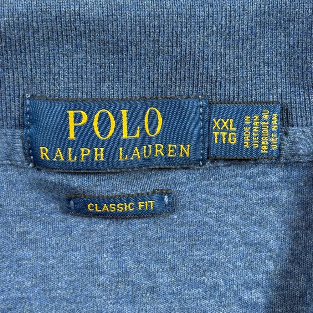 Polo Ralph Lauren Mens XXL Blue Classic Fit Cotton Short Sleeve Polo Shirt